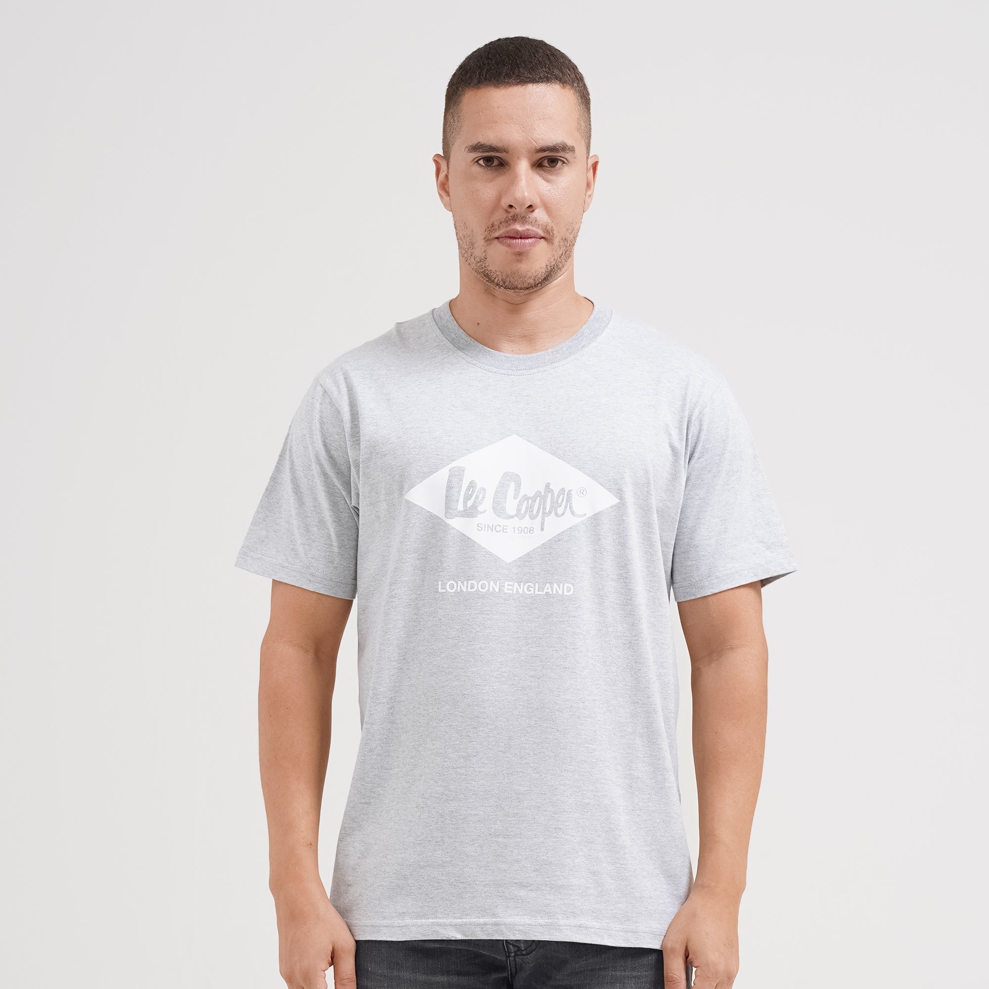 Lee Cooper T-shirt Logo Diamond White Melange