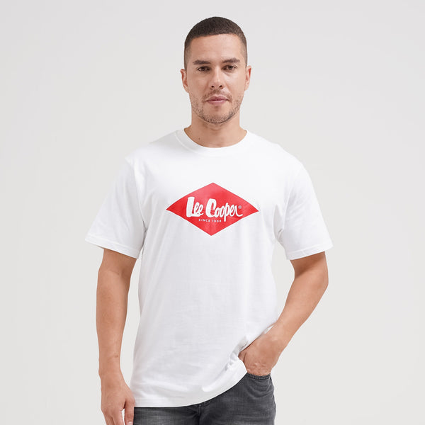 Lee Cooper T-shirt Logo Diamond Red White TS01