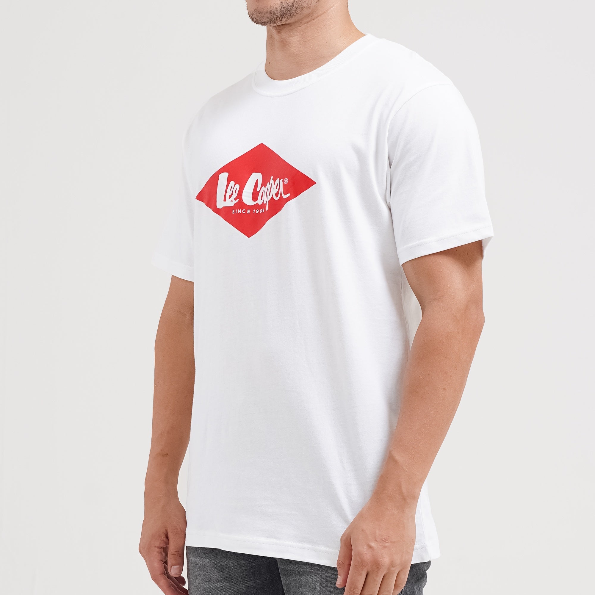 Lee Cooper T-shirt Logo Diamond Red White TS01