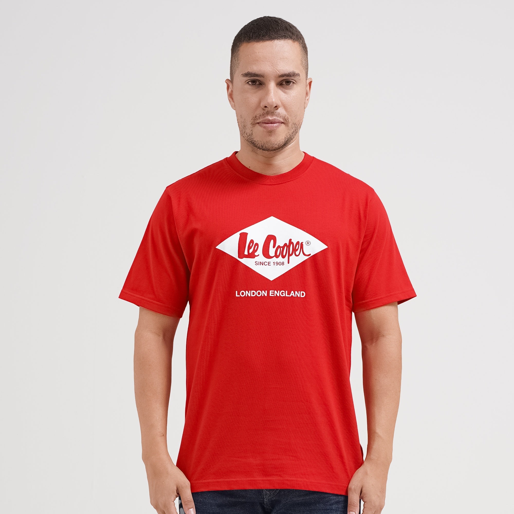 Lee Cooper T-shirt Logo Diamond White Red