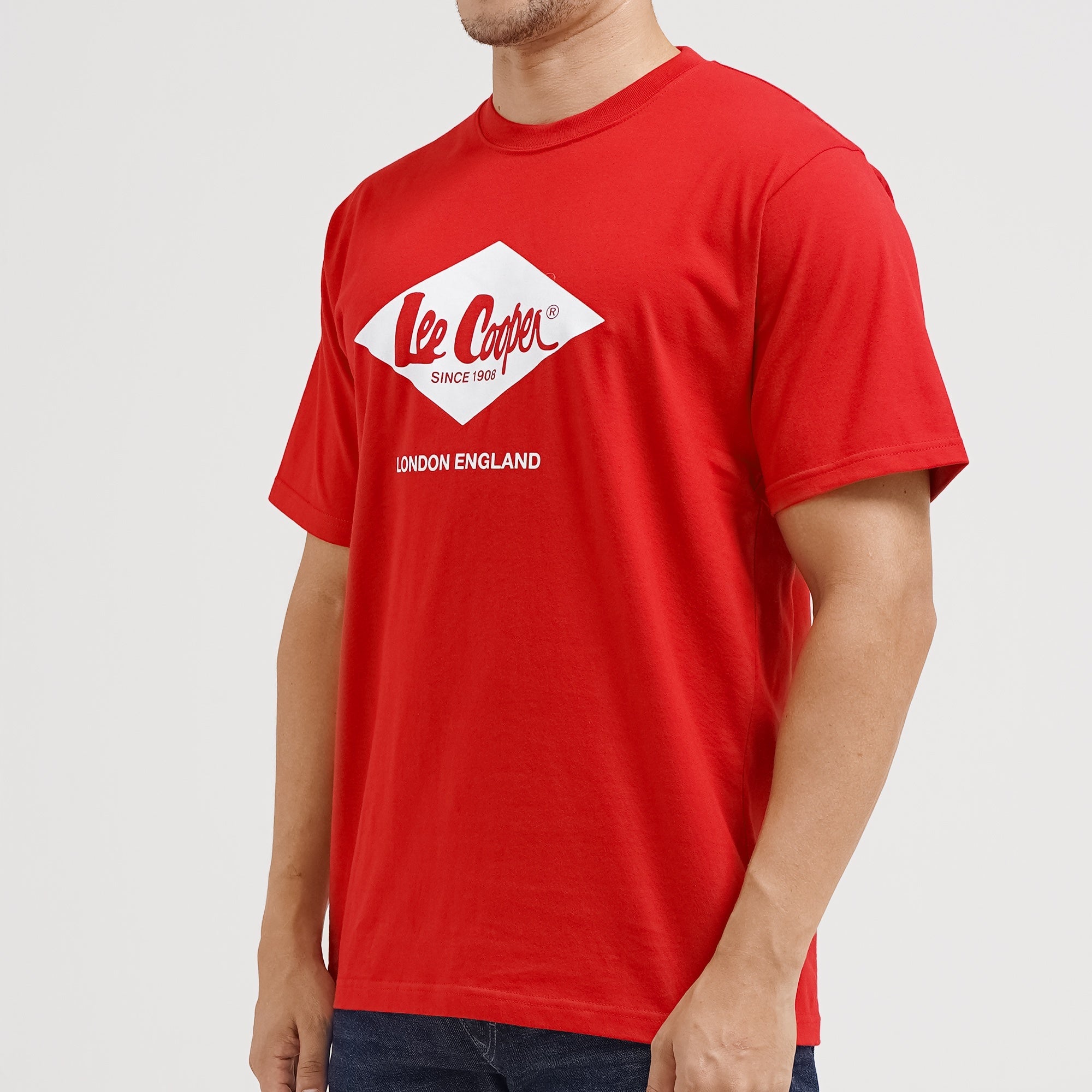 Lee Cooper T-shirt Logo Diamond White Red