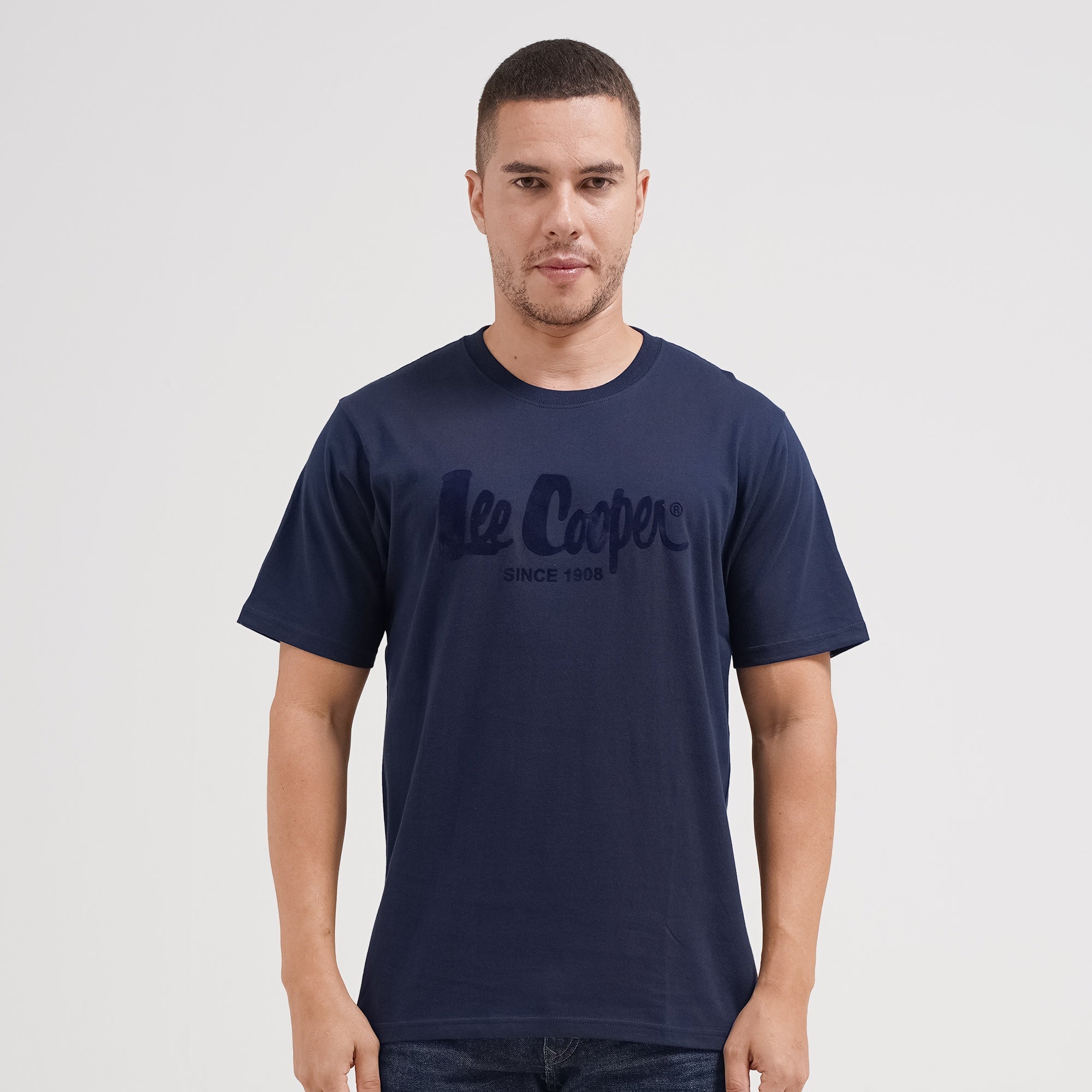 Lee Cooper T-shirt Logo Type Navy on Navy TS04