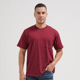 Lee Cooper T-Shirt Pocket Logotype Maroon