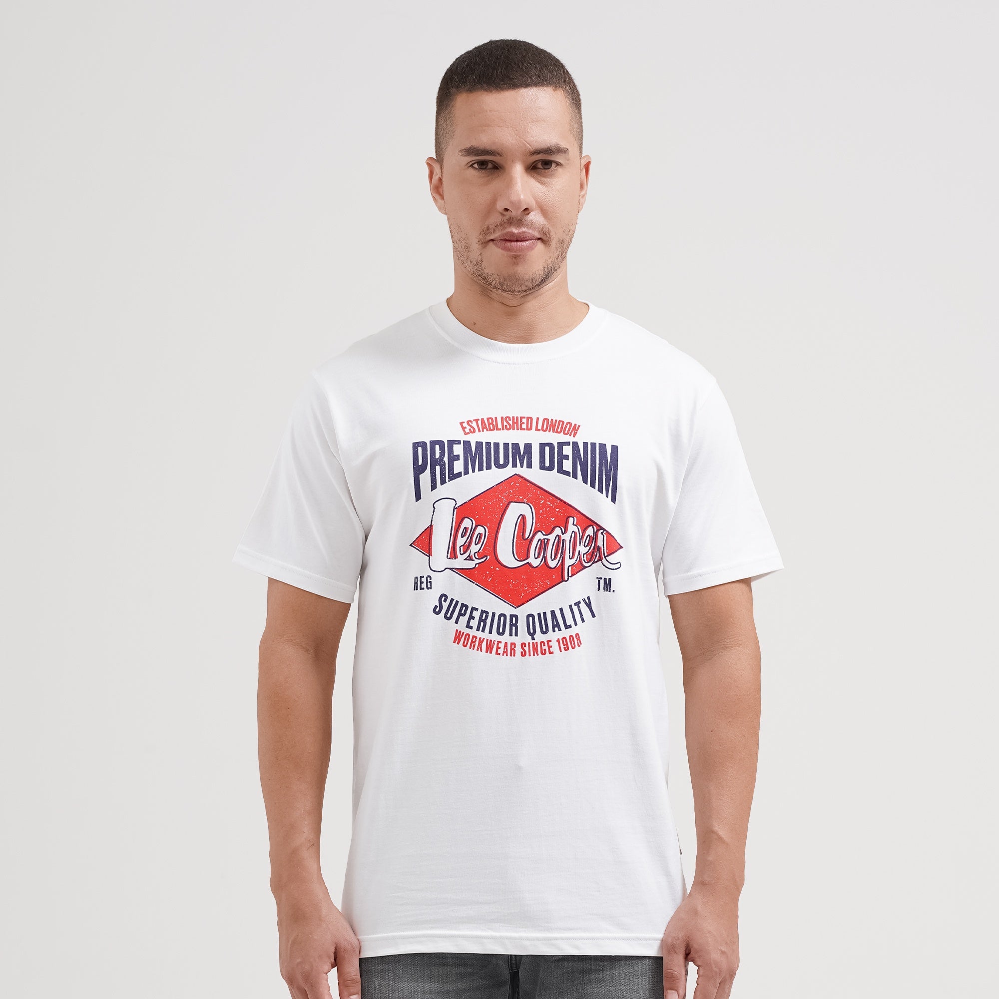 Lee Cooper T-Shirt Premium Denim White