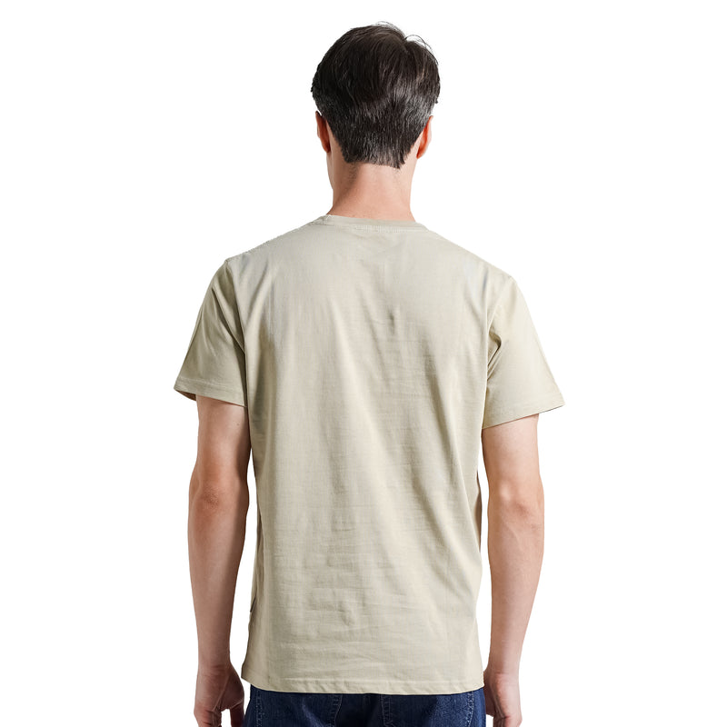 Lee Cooper T-Shirt Red Diamond Logo Velvet Beige