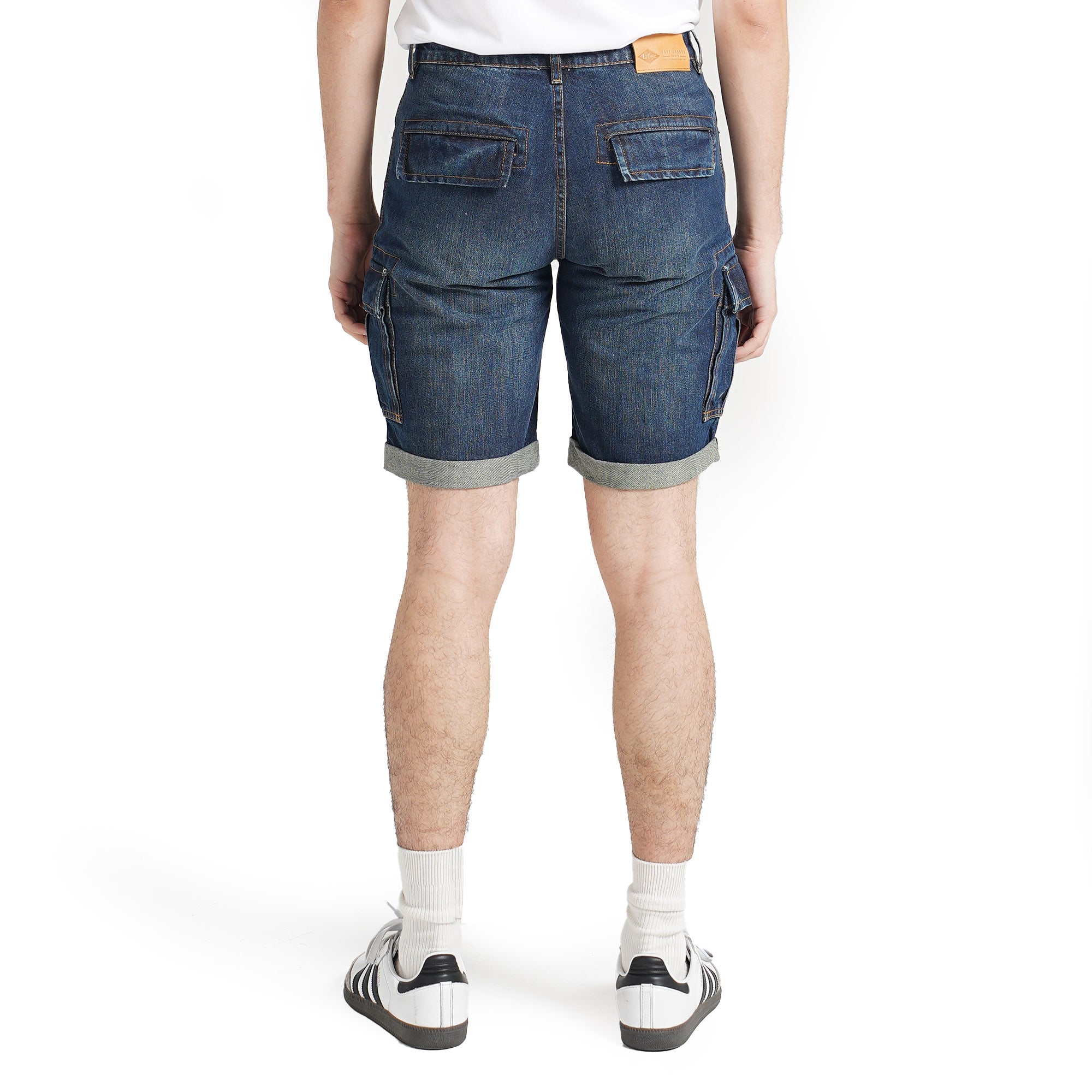 Lee Cooper Jeans Short Cargo Worn Medium Blue