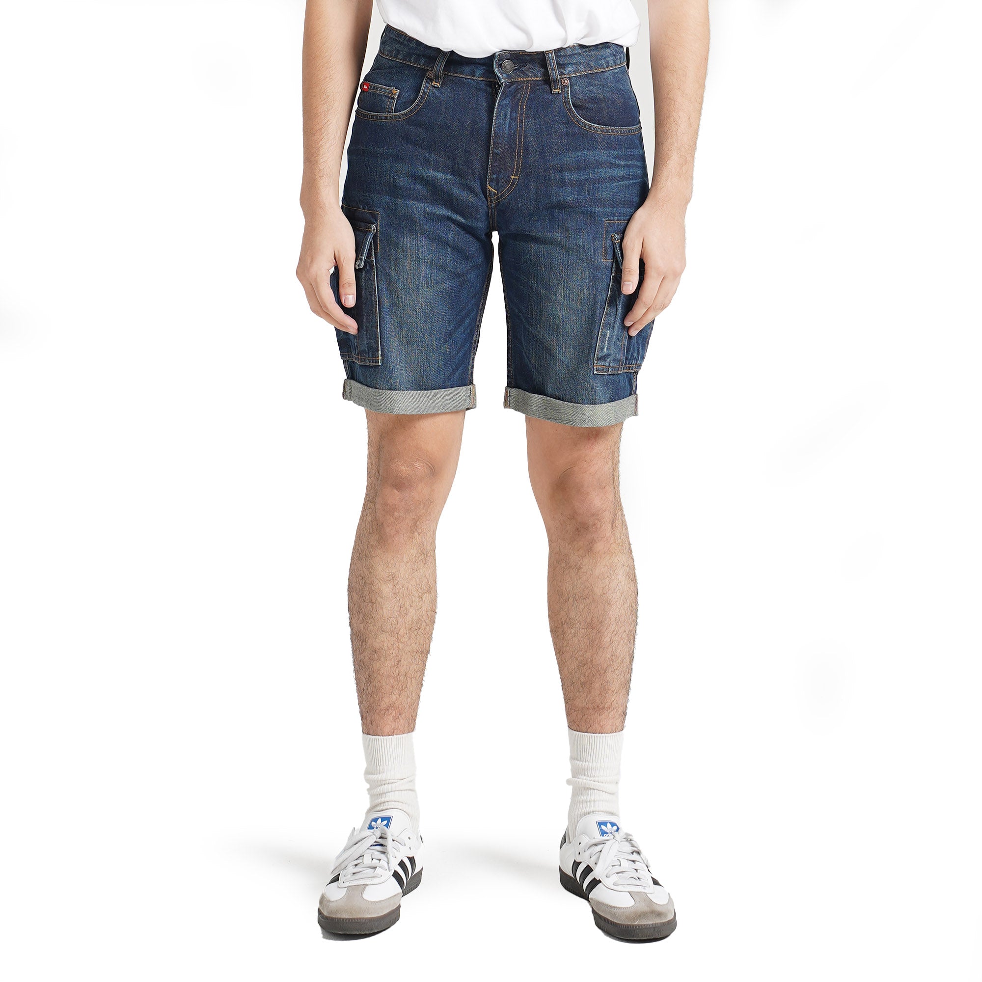 Lee Cooper Jeans Short Cargo Worn Medium Blue