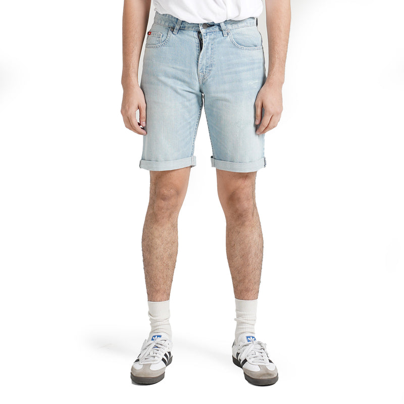 Lee Cooper Jeans Short Roll Up Ripped Light Blue