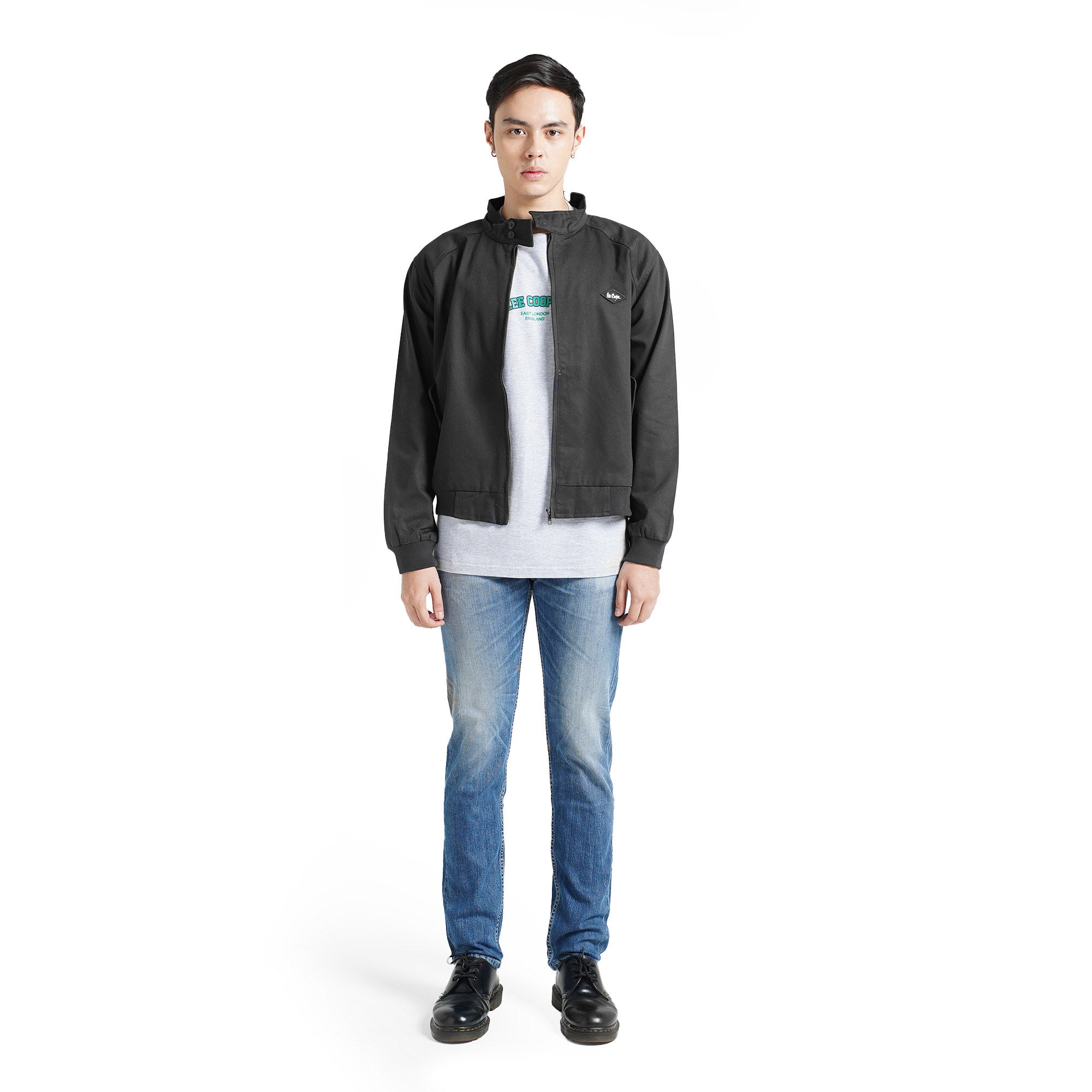 Lee Cooper Long Jacket Harrington Black