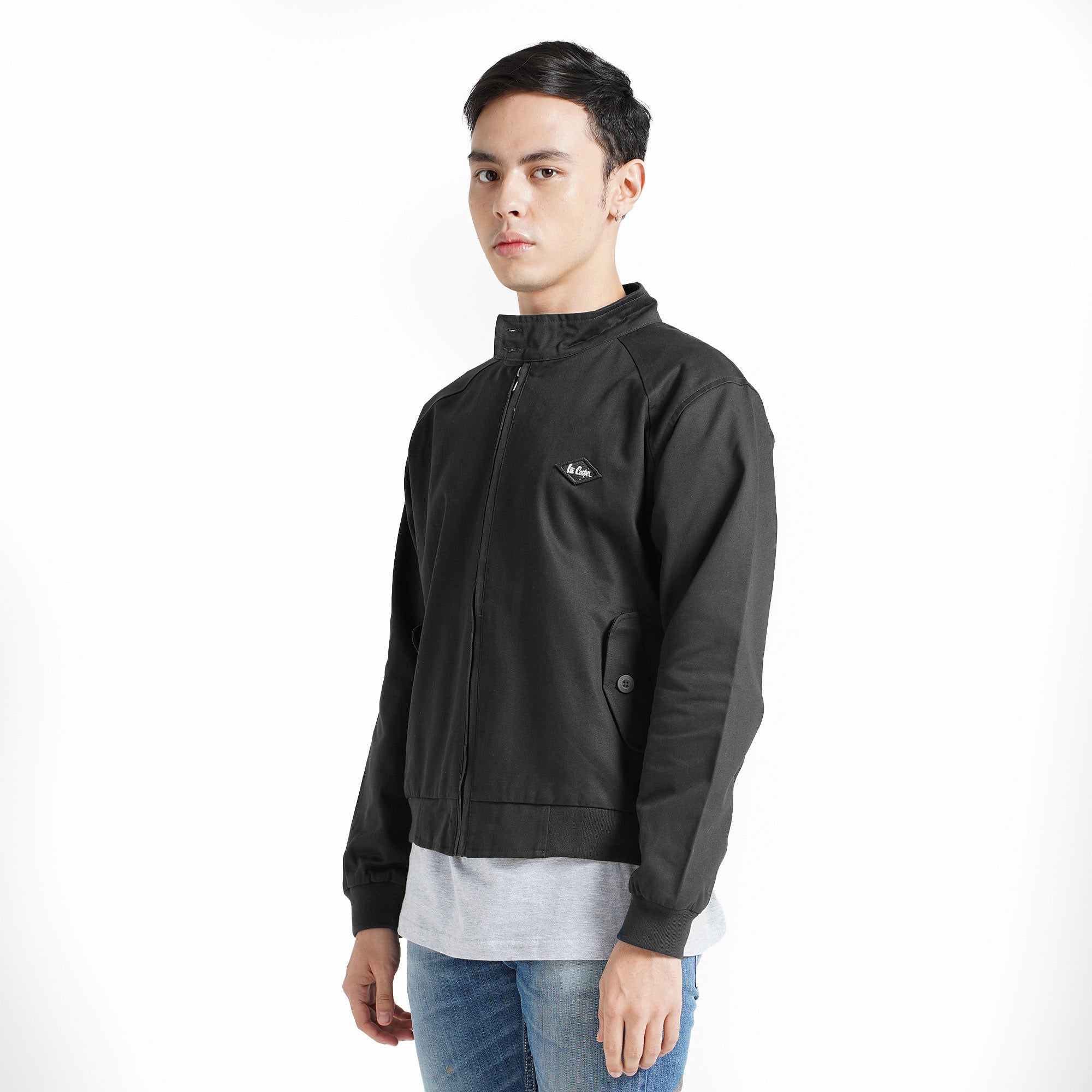 Lee Cooper Long Jacket Harrington Black