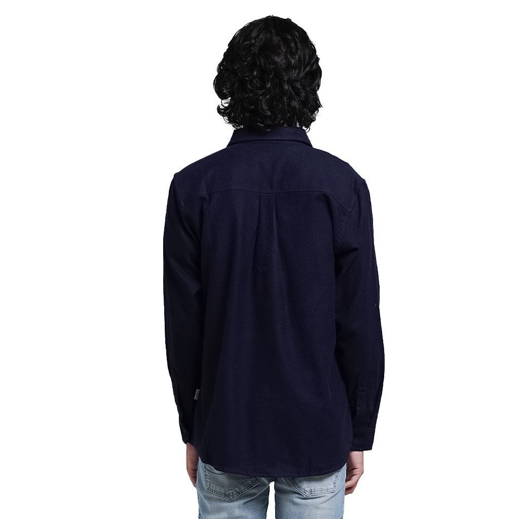 Lee Cooper Long Shirt Callum Plain Blue