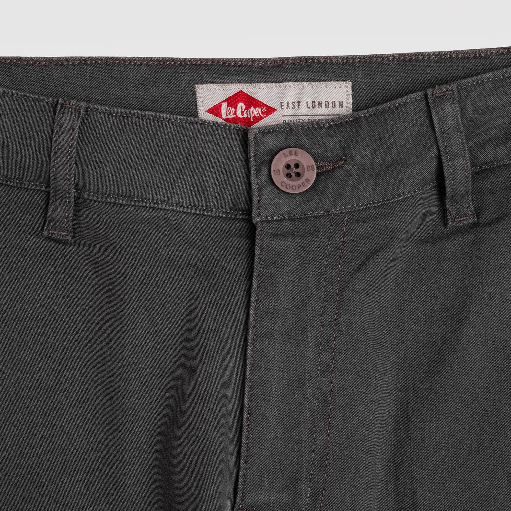 Lee Cooper Slim Fit Long Chino Philips Charcoal