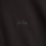 Lee Cooper T-Shirt Henley Buttoned Waffle Dark Grey