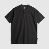 Lee Cooper T-Shirt Henley Buttoned Waffle Dark Grey