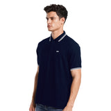 Lee Cooper Polo Shirt Stripe Logotype Navy