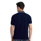 Lee Cooper Polo Shirt Stripe Logotype Navy