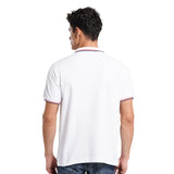 Lee Cooper Polo Shirt Stripe Diamond Logo White