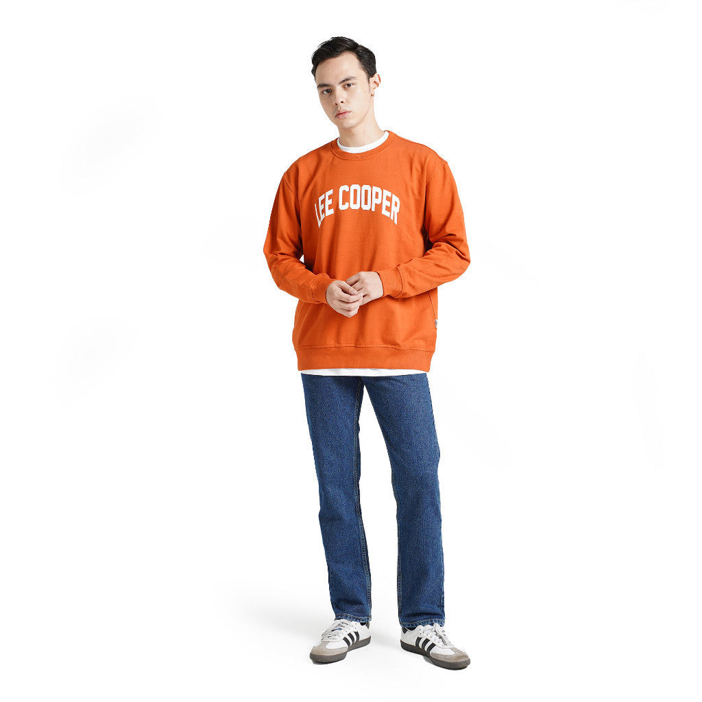 LEE COOPER SWEATER COLLEGE LEATHER BROWN