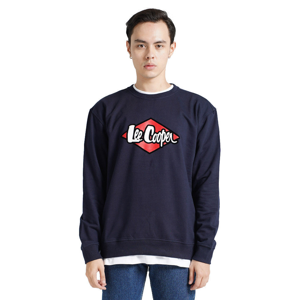 LEE COOPER SWEATER LOGO RETRO NAVY