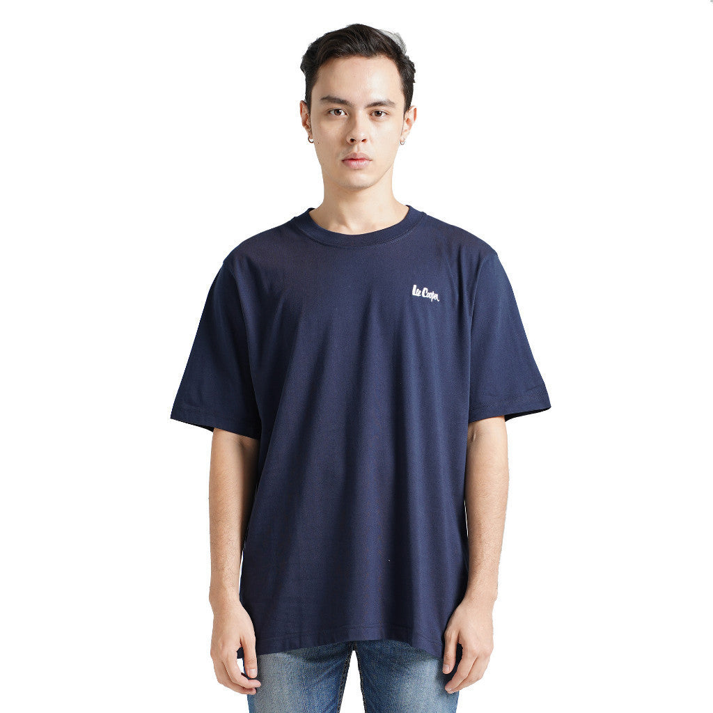 Lee Cooper Oversize T-Shirt Small Logo Type Navy