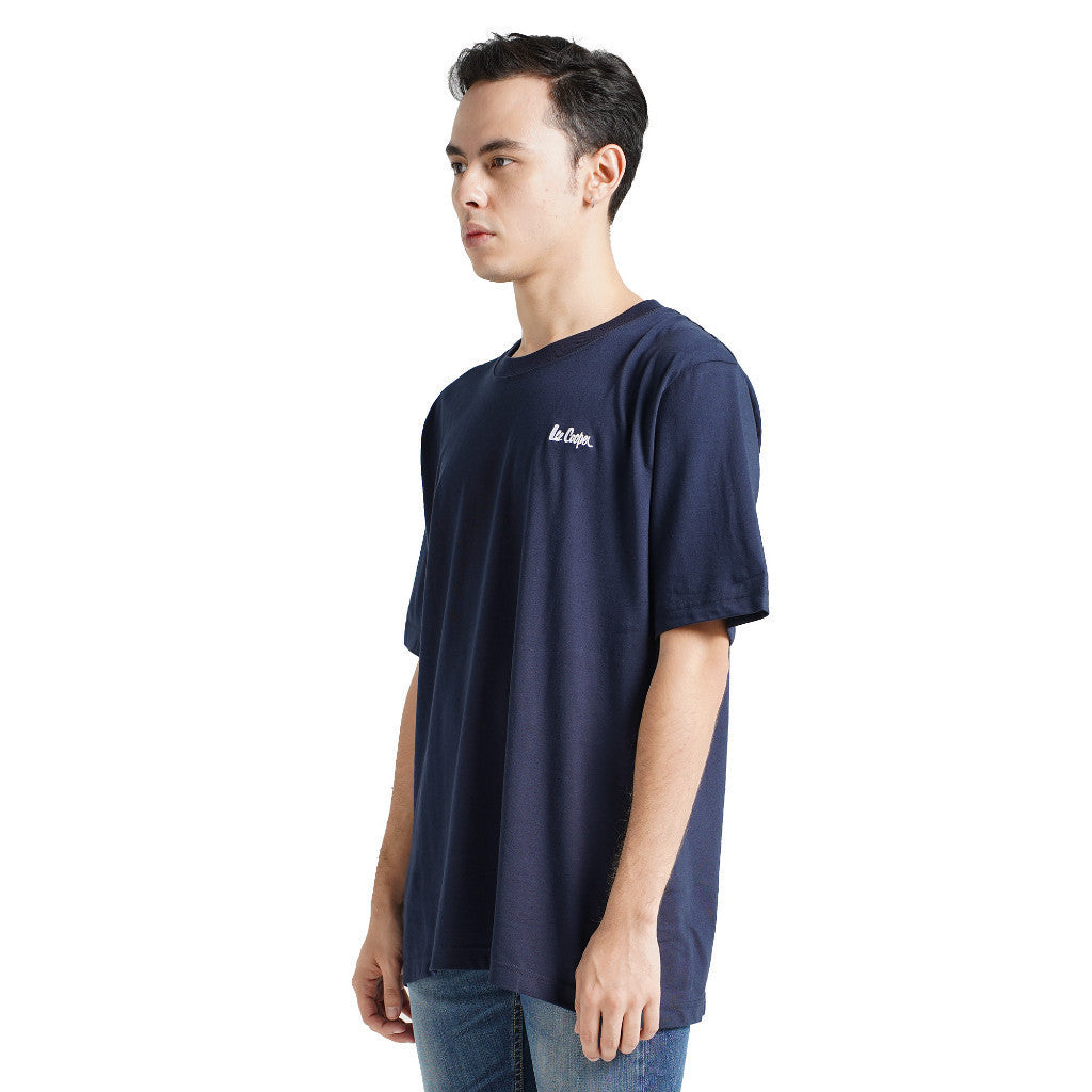 Lee Cooper Oversize T-Shirt Small Logo Type Navy