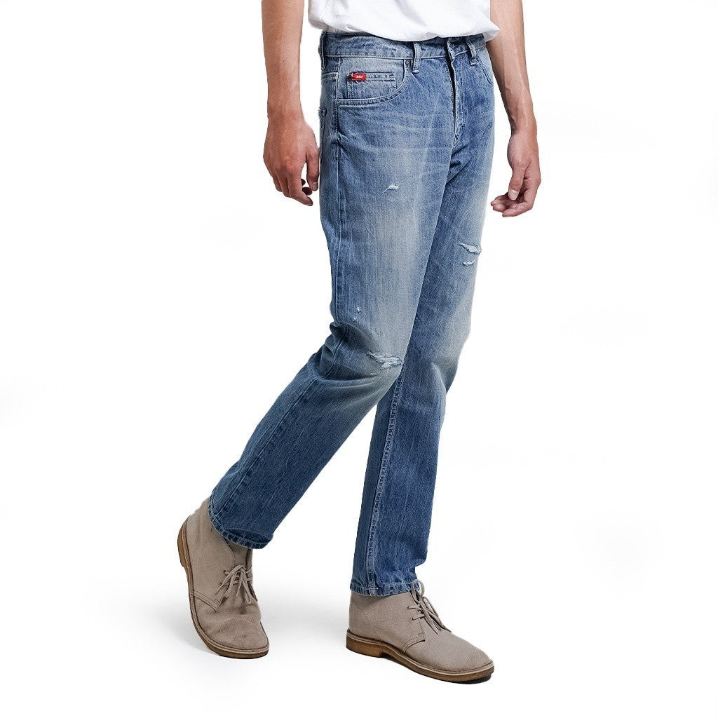 Lee Cooper Tapered Fit Jeans Arthur Ripped Light Blue