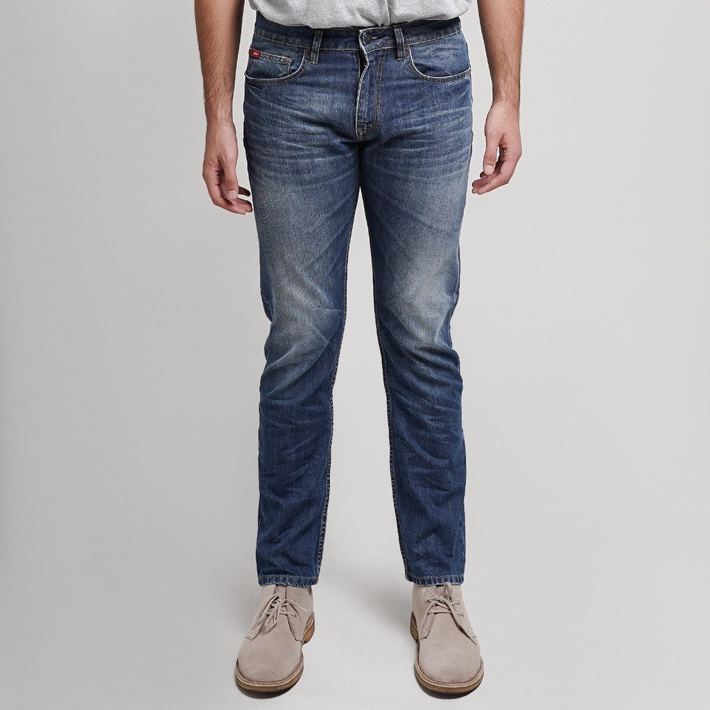 Lee Cooper Jeans Arthur Worn Medium Blue Non Stretch