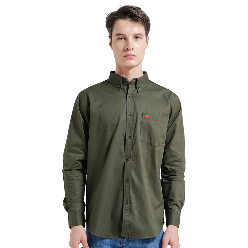 Lee Cooper Long Shirt Rylan Diamond Olive