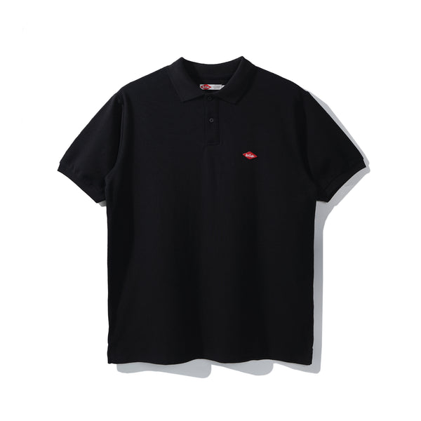 Lee Cooper Polo Shirt Logo Diamond Red Black