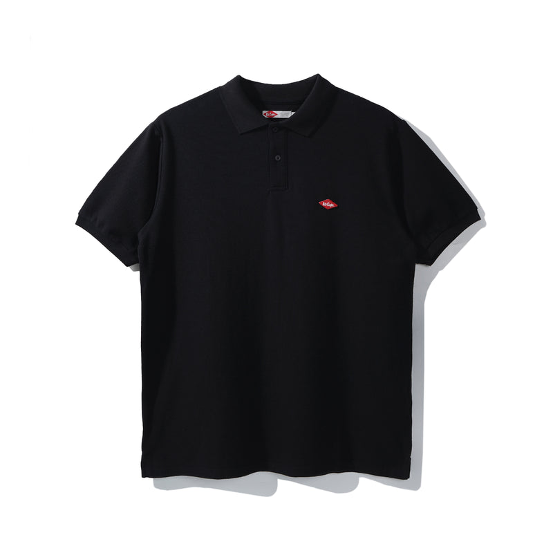 Lee Cooper Polo Shirt Logo Diamond Red Black