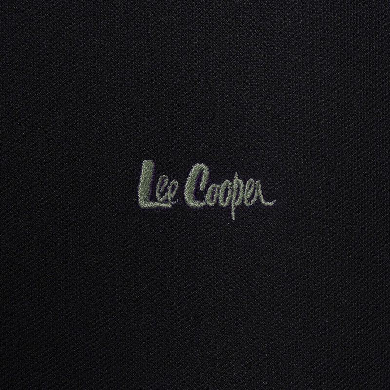 Lee Cooper Polo Shirt Stripe Color Logotype Green Black
