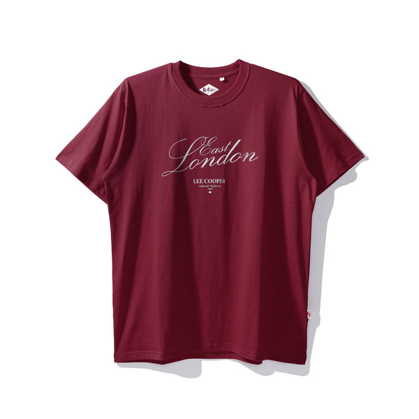 Lee Cooper T-Shirt East London Script Maroon