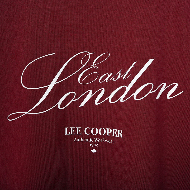 Lee Cooper T-Shirt East London Script Maroon