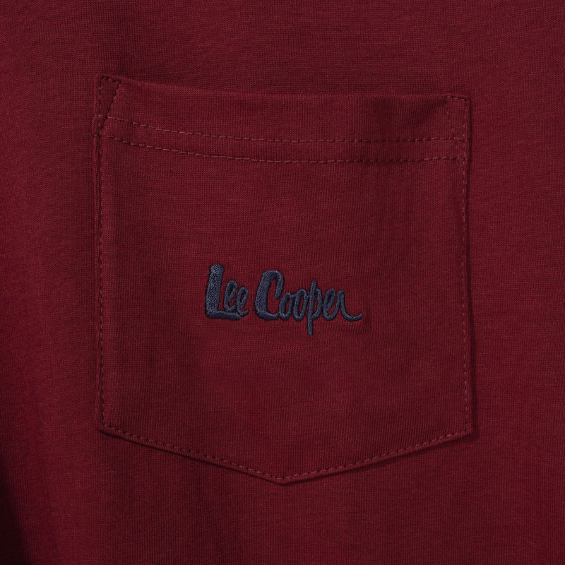 Lee Cooper T-Shirt Pocket Logotype Maroon