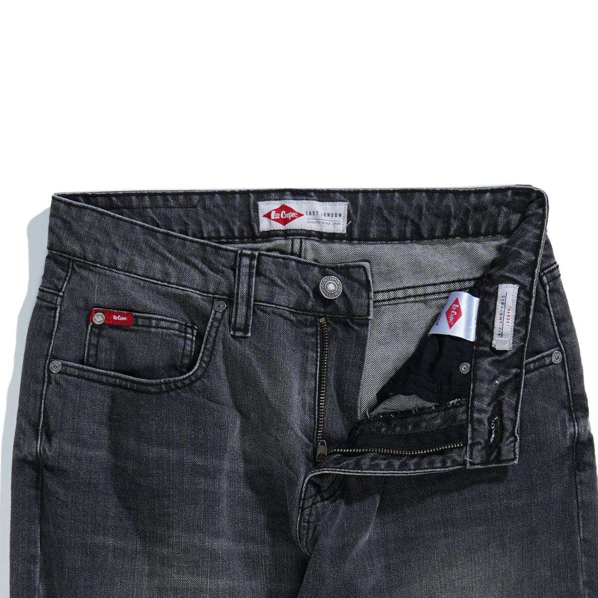 Lee Cooper Straight Fit Jeans Harry Worn Medium Black Rustic
