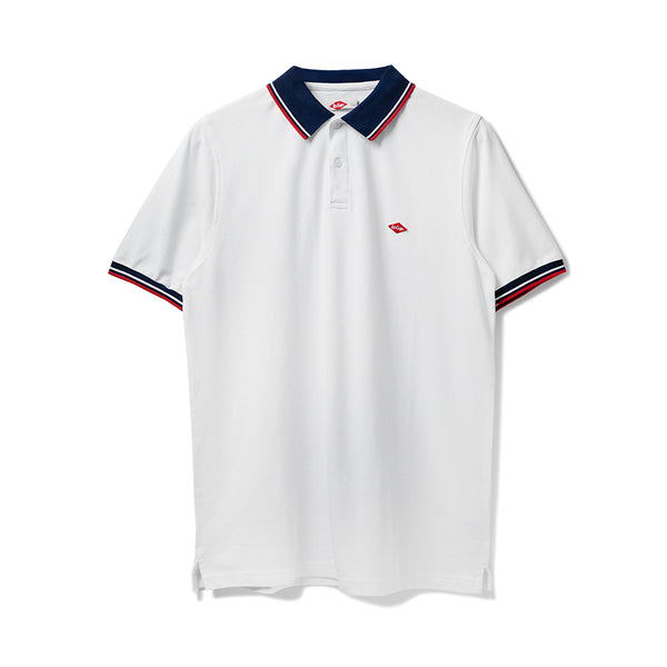 Lee Cooper Polo Shirt Collar Navy Stripe White