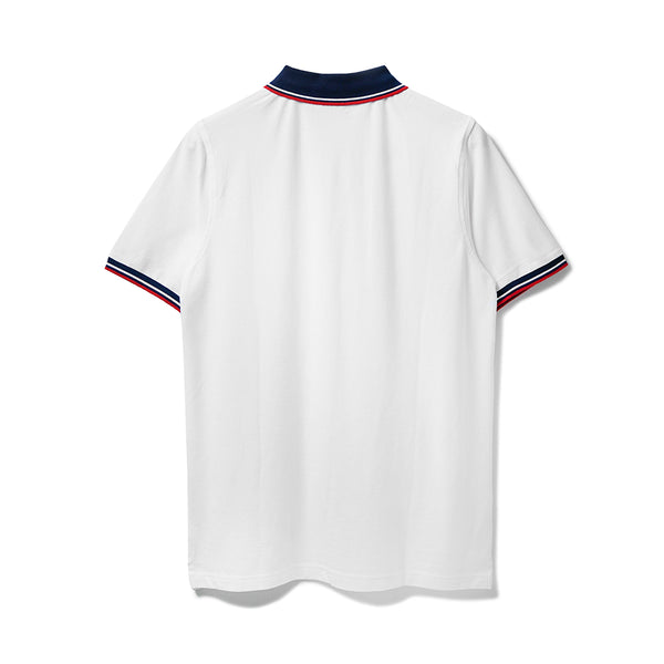 Lee Cooper Polo Shirt Collar Navy Stripe White