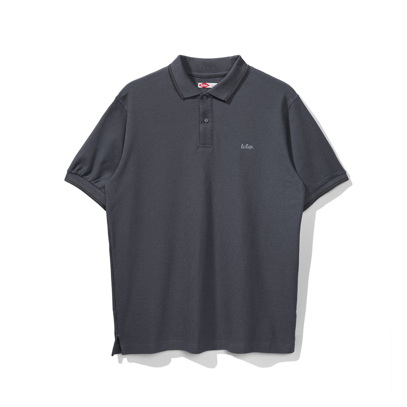 Lee Cooper Polo Shirt Stripe Color Logotype Dark Grey