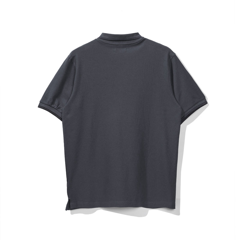 Lee Cooper Polo Shirt Stripe Color Logotype Dark Grey
