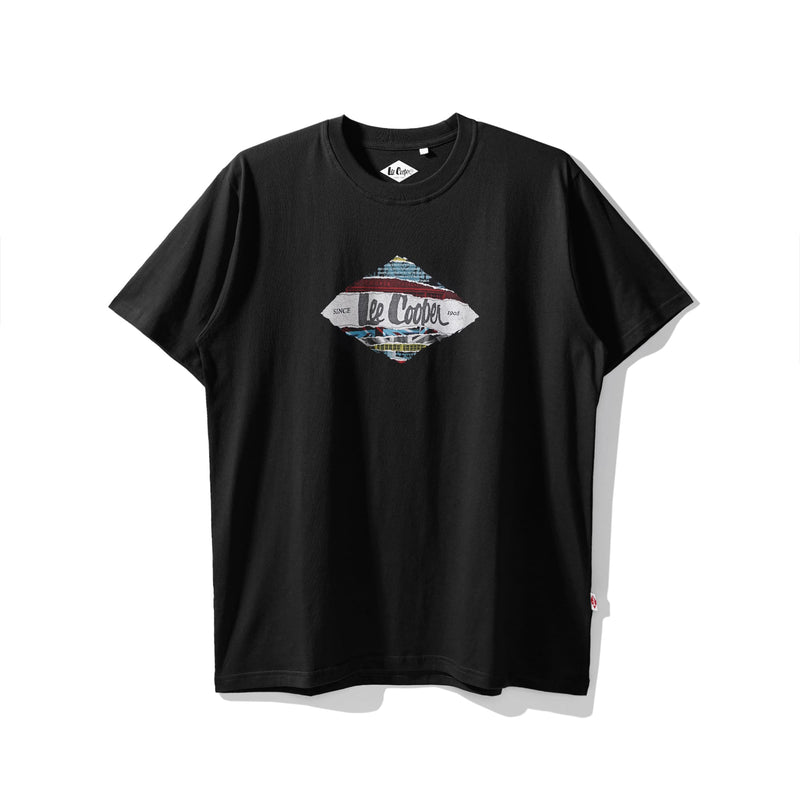 Lee Cooper T-Shirt Diamond Collage Paper Black