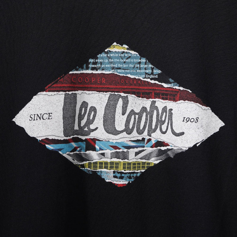 Lee Cooper T-Shirt Diamond Collage Paper Black