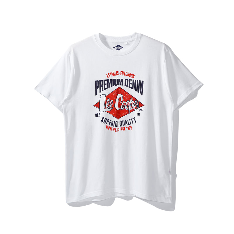 Lee Cooper T-Shirt Premium Denim White