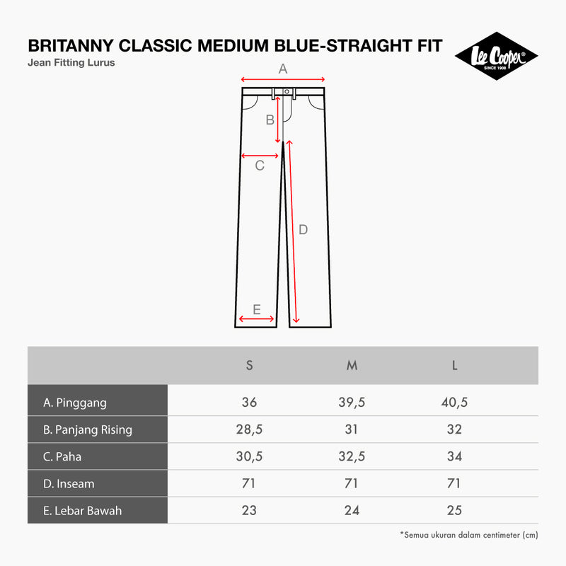 Lee Cooper Women Jeans Britanny Classic Medium Blue