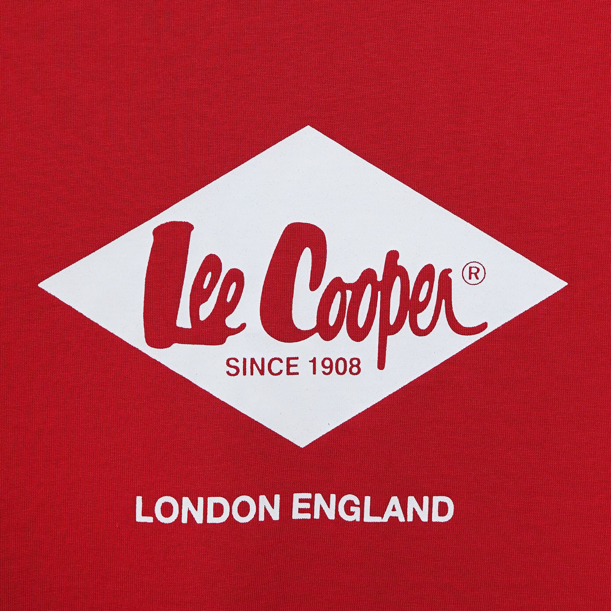 Lee Cooper Women T-Shirt White Diamond Logo Red