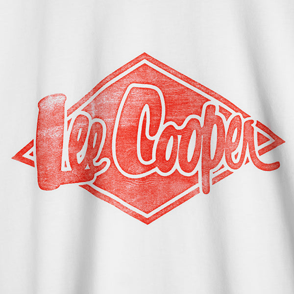 Lee Cooper T-Shirt Diamond Wood Stamp White
