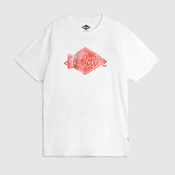 Lee Cooper T-Shirt Diamond Wood Stamp White