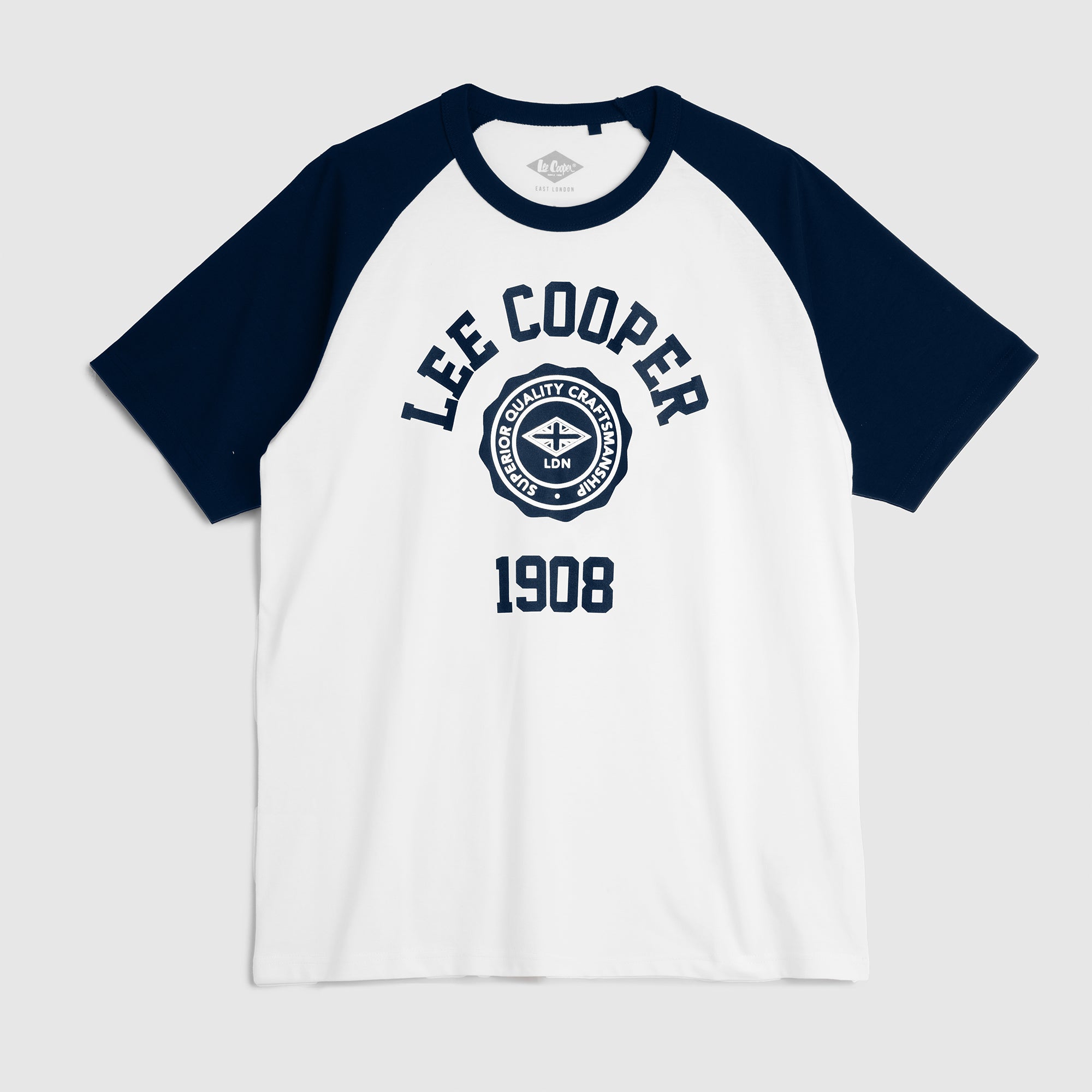 Lee Cooper T-Shirt Varsity Crest Raglan White