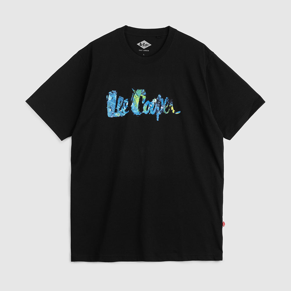 Lee Cooper T-Shirt Acrylic Logotype Black