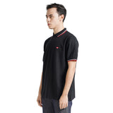 Lee Cooper Polo Shirt Stripe Diamond Logo Black