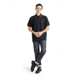 Lee Cooper Polo Shirt Stripe Diamond Logo Black